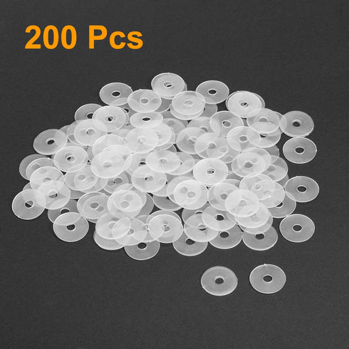 uxcell Nylon Flat Washers M4, 17mm OD, 4mm ID, 1mm Thickness, Pack of 200