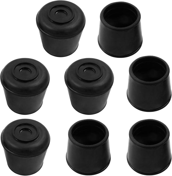 Auvotuis 8Pcs 1-1/8 Inch (28mm) Chair Leg Tips Caps, Round Rubber Non-Slip Folding