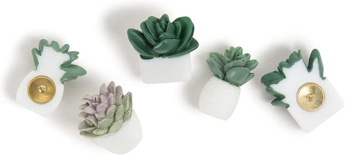 U Brands Succulent Push Pins Set, Office Supplies with Three Assorted Styles, 9 Count