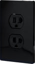 15A 125V, 3 85845 GE Grounding Duplex Heavy-Duty Receptacle, Black Outlet, Electrical Wall Receptacle Outlet, Supports