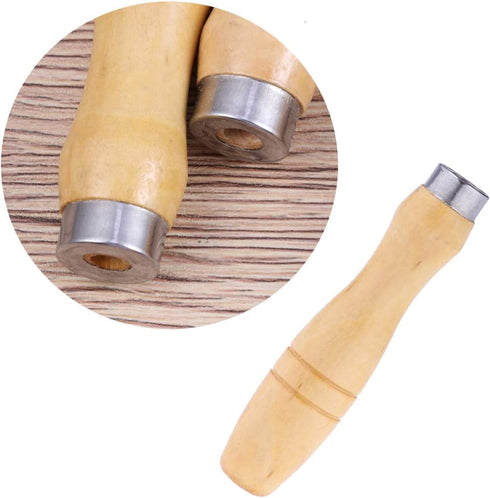 Yardwe 10PCS Wooden File Handle with Strong Metal Collars for File Cutting Tool Craft, 4 Inch