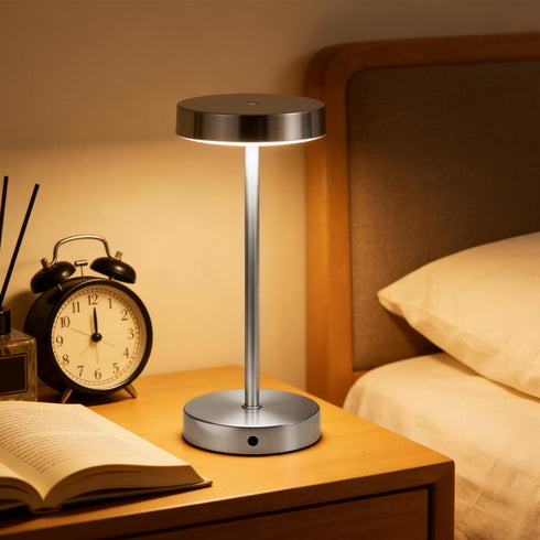 Table Lamp Base Round Metal Stand with Wire Pass-Through Flat Bottom DIY Lamp Base for Stable Bedroom and Living Room