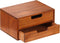 Double Drawer Desktop Storage Organizer, Modern Wood Design 2-Drawer Stackable Unit, Mahogany Wood