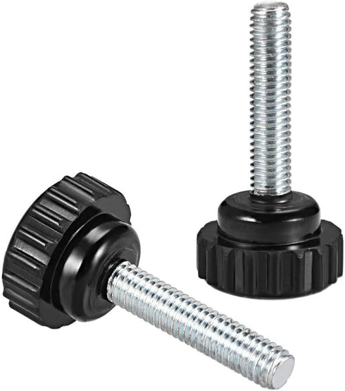 uxcell 4pcs Knurled Clamping Knobs - M6 x 35mm Metric Zinc Plated Carbon Steel Thumb Screw with Plastic Round Head