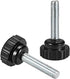 uxcell 4pcs Knurled Clamping Knobs - M6 x 35mm Metric Zinc Plated Carbon Steel Thumb Screw with Plastic Round Head