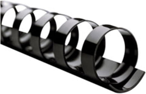 GBC Binding Spines/Spirals/Coils, 1/4" Diameter, 25 Sheet Capacity, CombBind, Black, 100 Pack (4000020)