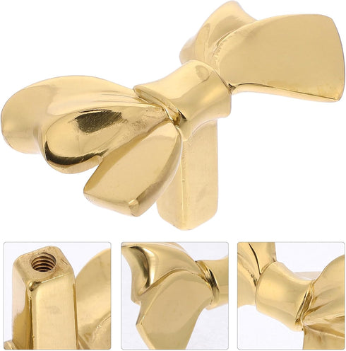 50x31x25mm, Brass Bowknot Cabinet Knob and Drawer Handle, Decorative Wardrobe and Furniture Pull for Cupboard, Dresser