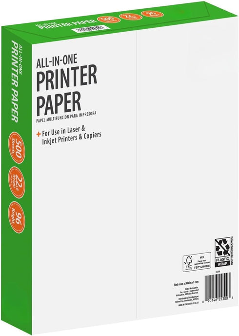 KIUHSFE 8.5 11, 96 22 lb, 500 All-in-One Printer Paper, x Bright, Sheets, White
