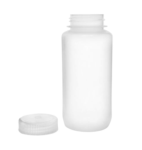 EISCO Reagent Bottle, 500ml Wide Mouth with Screw Cap, Polypropylene, Translucent