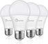 4 Pack A19 LED Light Bulbs, 100W Equivalent, 1500 Lumens, Daylight White 5000K, E26 Standard Base, Non-Dimmable