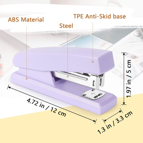 Stapler, Office Stapler, Stapler for Desk Portable Durable Staplers Office Supplies (Purple) by Tamaki