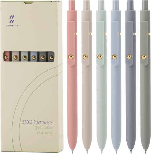 Ddaowanx Gel Pens, 6 Pcs 0.5mm Quick Dry Black Ink, Fine Point Smooth Writing Pens, Cute Office Supplies