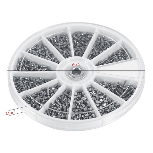 Screws Nuts Assortment Kit, 600pcs of Repair Hardware Tools for Watches Glasses Electronics