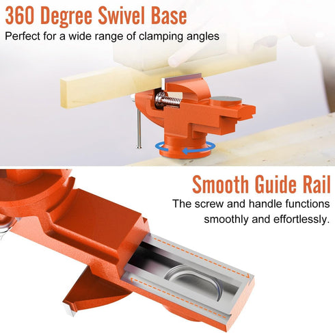 3 Inch, 360Swivel Housolution Universal Table Vise Base Bench Clamp Home Vise Clamp-On Vise Repair Tool Portable Work