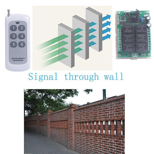 Mangood 12V 6 433MHz 6CH 12V (2X 433MHz) DC Channel Wireless Remote Control Switch Transmitter and Receiver Remote