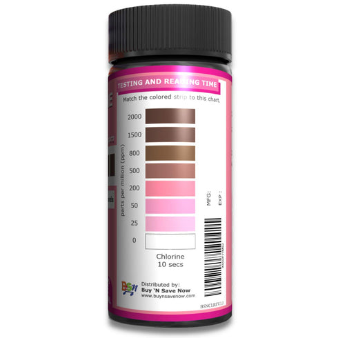Industrial Active Chlorine Bleach Test Strips. 0-2000 Ppm Range for Sanitizer Disinfectants and Sanitizing Solutions for Daycares and Senior Homes.