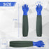 Long Waterproof Gloves, Reusable Chemical Gloves, Padded Cotton Lined, Acid & Oil Resistant, 28 inch XL