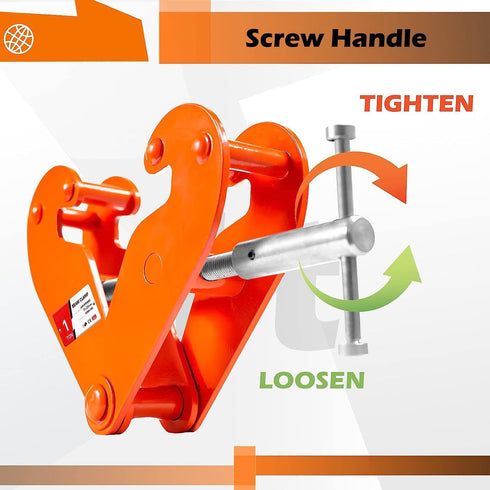 Vertical Beam Clamp, 2200lbs Capacity, 3-9 Inch Opening Range, Heavy Duty Steel Beam Clamp Tool