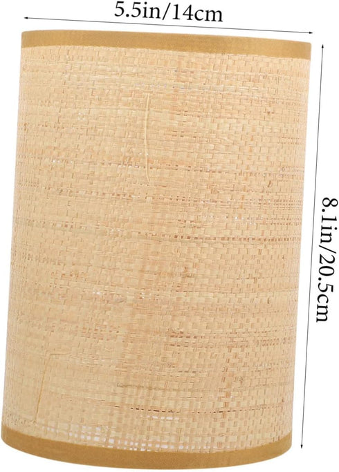 SEWACC Modern Woven Rattan Lampshade for Table and Floor Lamps Durable Metal Frame with Rustic Minimalist Design Eye