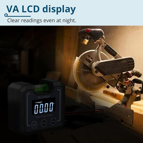 0-360 Digital Angle Finder Level, Magnetic Electronic Gauge Inclinometer Protractor Tool with Bubble Level and