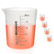4 Pcs Autoclavable Plastic Beaker Set, 500ml (16.9oz) Black Graduated Beakers with Dump Spout and Stacked Side Ribs,