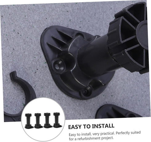 4pcs Adjustable Furniture Support Legs Black Plastic Sofa Cabinet Feet Height Extendable Sofa Legs for Table Tv Stand