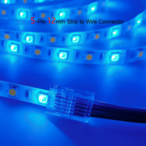 5 12mm 12V 24V (Pack 10) Pin LED Strip to Wire Connector rgbw Unwired Clips Solderless Adapter Terminal Extension