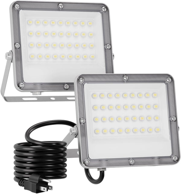 Ceena 35W Plug in LED Flood Lights Outdoor, 3500lm Super Bright LED