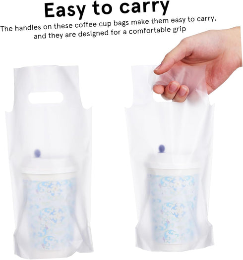 500pcs PRETYZOOM Milk Tea Bags Cold Drink Bag Pouches Handle Portable Storage for Liquid Beverage