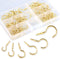 120Pcs Metal Screw-in Ceiling Hooks Kit, 6 Sizes, Gold Self-Tapping Cup Hooks for Home/Workplace/Office