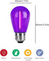 15 Pack S14 LED Bulbs Purple Christmas Replacement Bulb for Outdoor String Lights 1W Vintage LED Edison Filament Bulb E26 Base Plastic Decorative Bulb for Outdoor Patio Christmas Decor(Purple) by Minsily