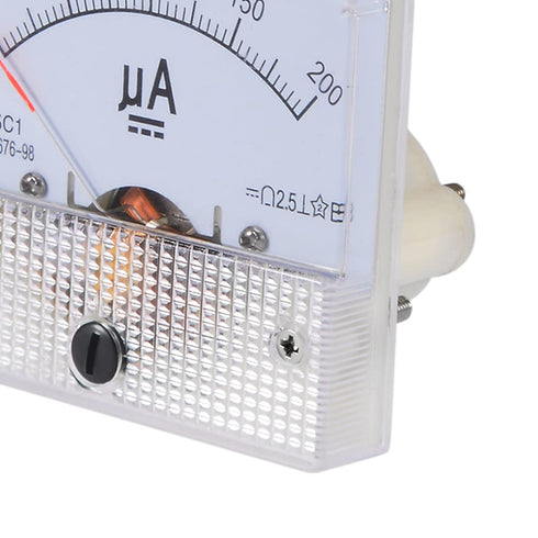 uxcell Analog Current Panel Meter, DC 0-200uA 5uA Scale Ammeter for Circuit Testing, Charging Battery Gauge, 1 Pack