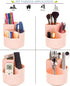 Desk Pencil Pen Holder, 3 Slots 360-Degree Rotating Organizer for Home, Office, School, Kids, Peach Pink