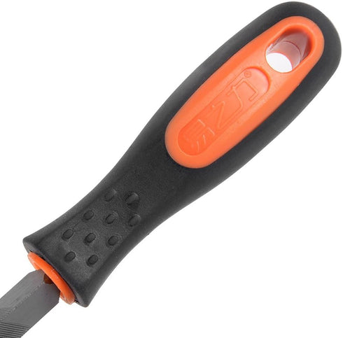 uxcell 12-Inch High Carbon Hardened Steel Triangle Side Three Square File with Handle, Second Cut Grade