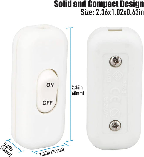 Inline Cord Switch - PLUSPOE 4-Pack On Off Button Control for Lamps and LED Lights