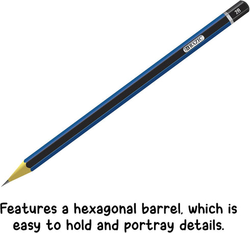 BAZIC Drawing Sketching Pencil Set, Professional Graphite Kit, HB 2B 4B 6B 7B 8B, 6/Pack