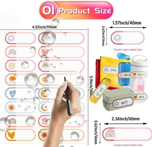 BOSUDA 480 Pcs Baby Bottle Labels for Daycare,Waterproof Kids Name Labels for Kids Stuff School Supplies