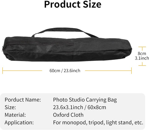 23.6in Meking Carrying Case Bag with Strap for Light Stand Tripod Monopod Photography Photo Studio