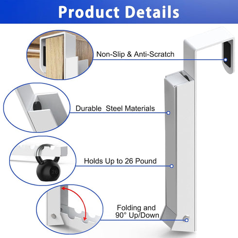 1 Pcs Over The Door Hooks Hanger, Folding Clothes Drying Rack for Hanging Clothes, Towels, Coats for Bedroom, Bathroom