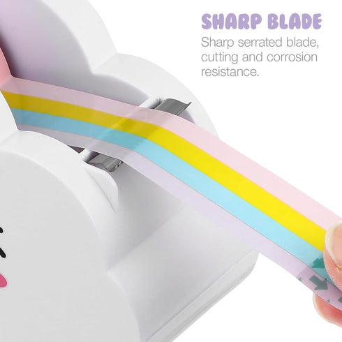 STOBOK Creative Cloud Desktop Tape Dispenser with Rainbow Tape, Washi Tape Holder Cutter for Kids School Office Supplies