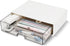 Desk Organizer Drawer - Clear Plastic Storage Box for Office Supplies, Gel Pens, Pencils, and Chargers (White)