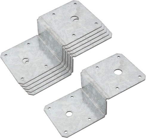 6 PCS Deck Joist Tie, Steel Z Bracket Tie Plate for 2x4 Cross Joist and 4x4 Post, 14 Gauge Metal Support