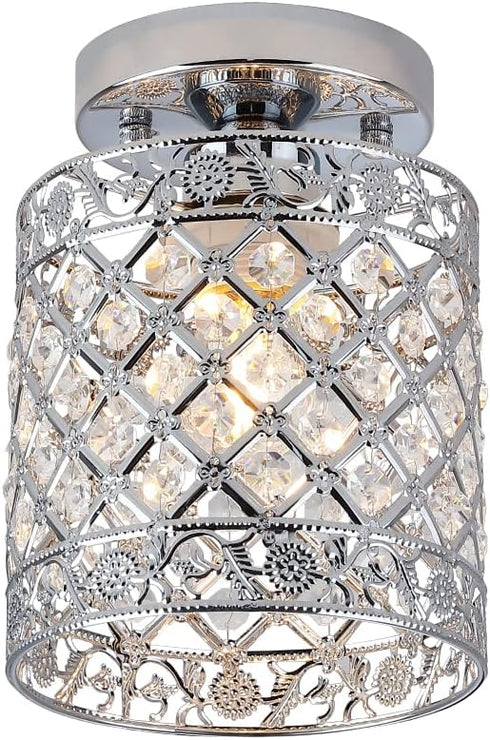 Create For Life Mini Style Modern Decor Crystal Flush Mount Ceiling Light Fixture Crystal Chandeliers