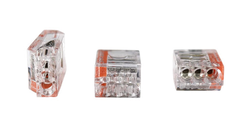 Push-in Electrical Connector, 22-12 AWG Solid, 50-Pack, 3-Port