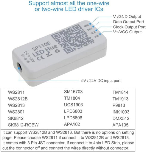 WS2812B WS2811 5V~24V SK6812 SK6812-RGBW WS2812 SM16703 Programmable ALITOVE Addressable LED Bluetooth Controller iOS