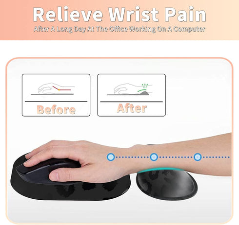 Black Leopard Ergonomic Wrist Rest Pad + Cute Mouse Pad + Cup Coaster, 3Pcs Memory Foam Desktop Supply Set for Office