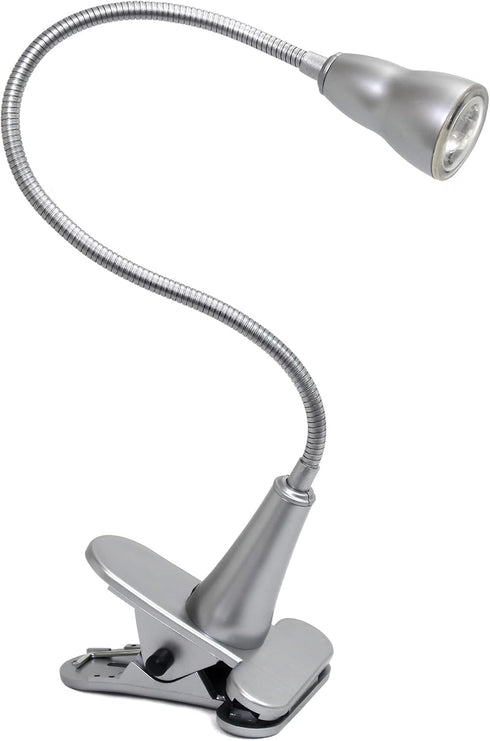 Simple Designs LD2015-SLV 1W LED Gooseneck Clip Light Desk Lamp