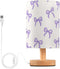 Wusikd Purple Bow Table Lamp LED Desk Light USB Nightstand Lamp with