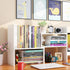 Expandable Wood Desktop Bookshelf - Adjustable Office Storage Rack, Display Shelf for Supplies