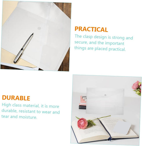 Ciieeo 6pcs Portable Document Bag, A4 File Holder, Plastic Pocket Folders, Travel Folder, Business Manager